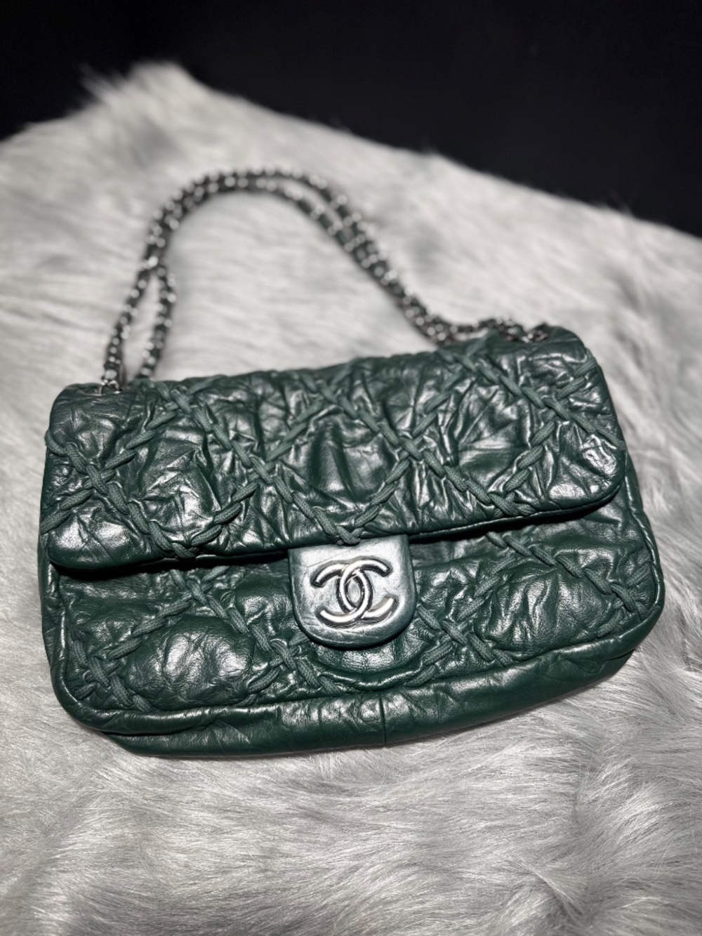 CHANEL Vintage 2010 Ultra Stitch Jumbo Flap Bag~PreLoved w/COA - Picture 5 of 9